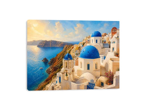Santorini's sunlit cliffside village