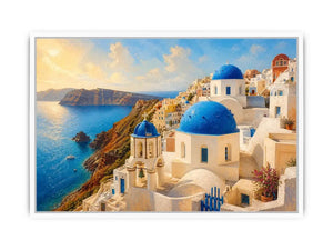 Santorini's sunlit cliffside village