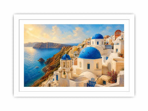 Santorini's sunlit cliffside village