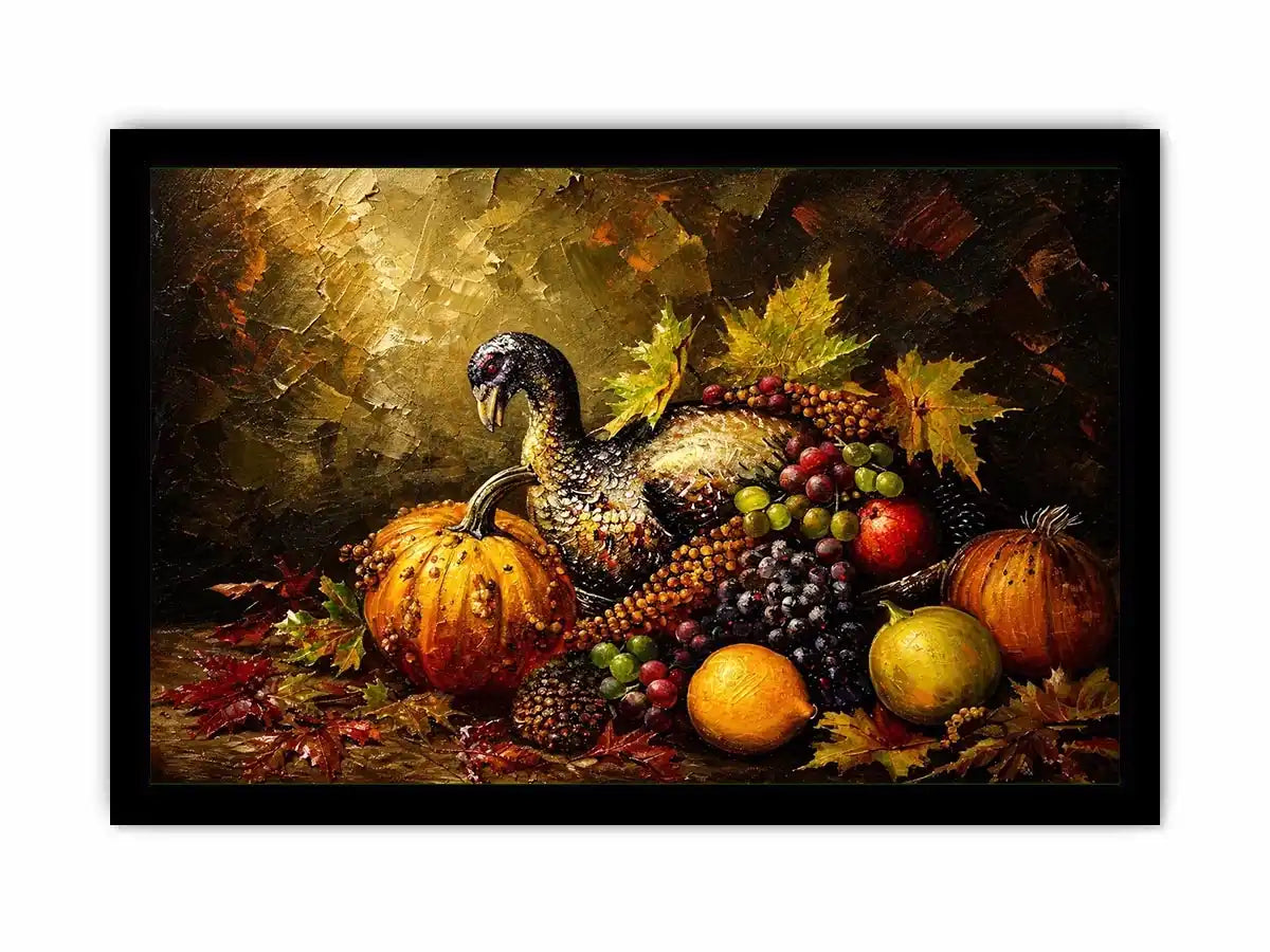 Autumn harvest still life with game bird