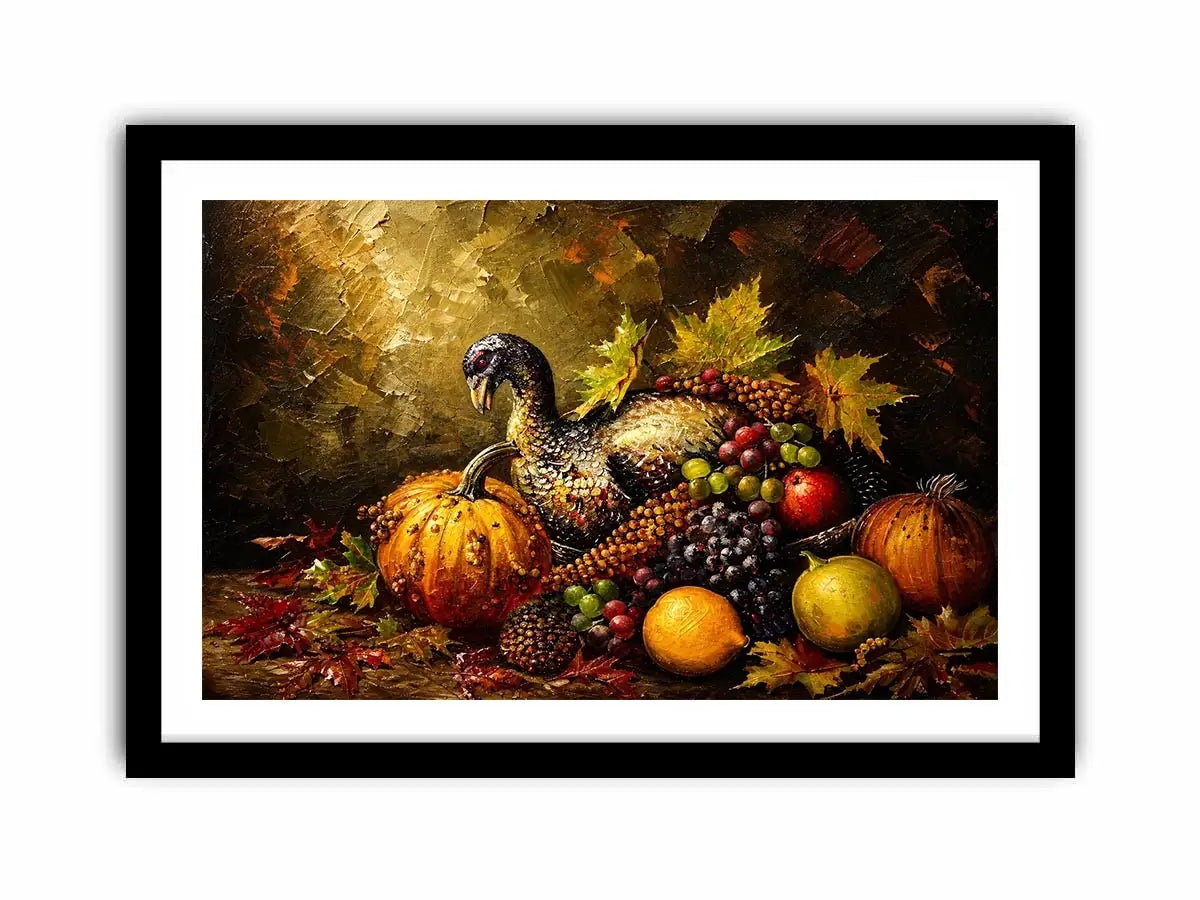 Autumn harvest still life with game bird