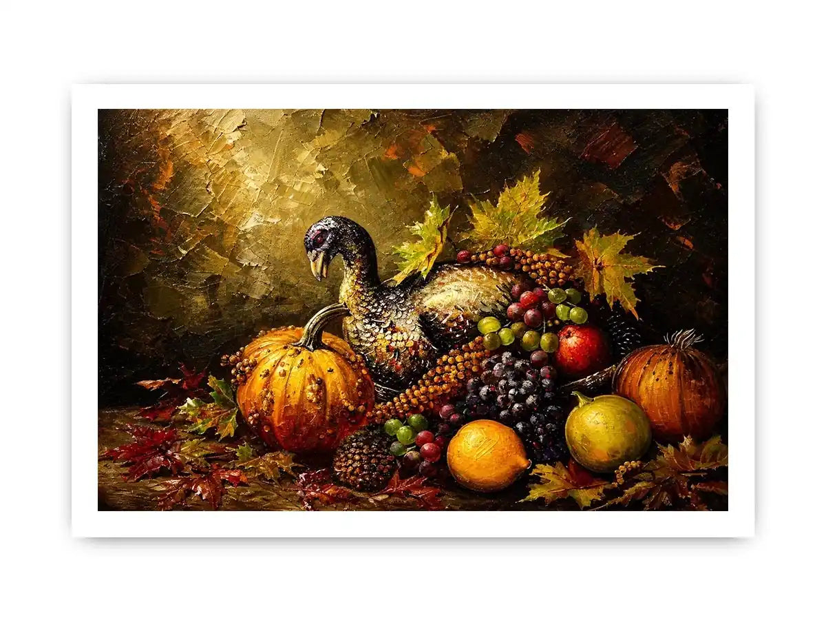 Autumn harvest still life with game bird