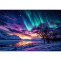 Aurora over a frozen fjord