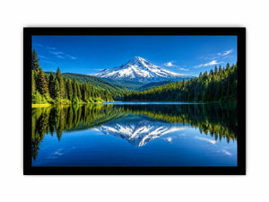 Mountain reflection in still lake