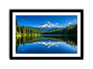 Mountain reflection in still lake