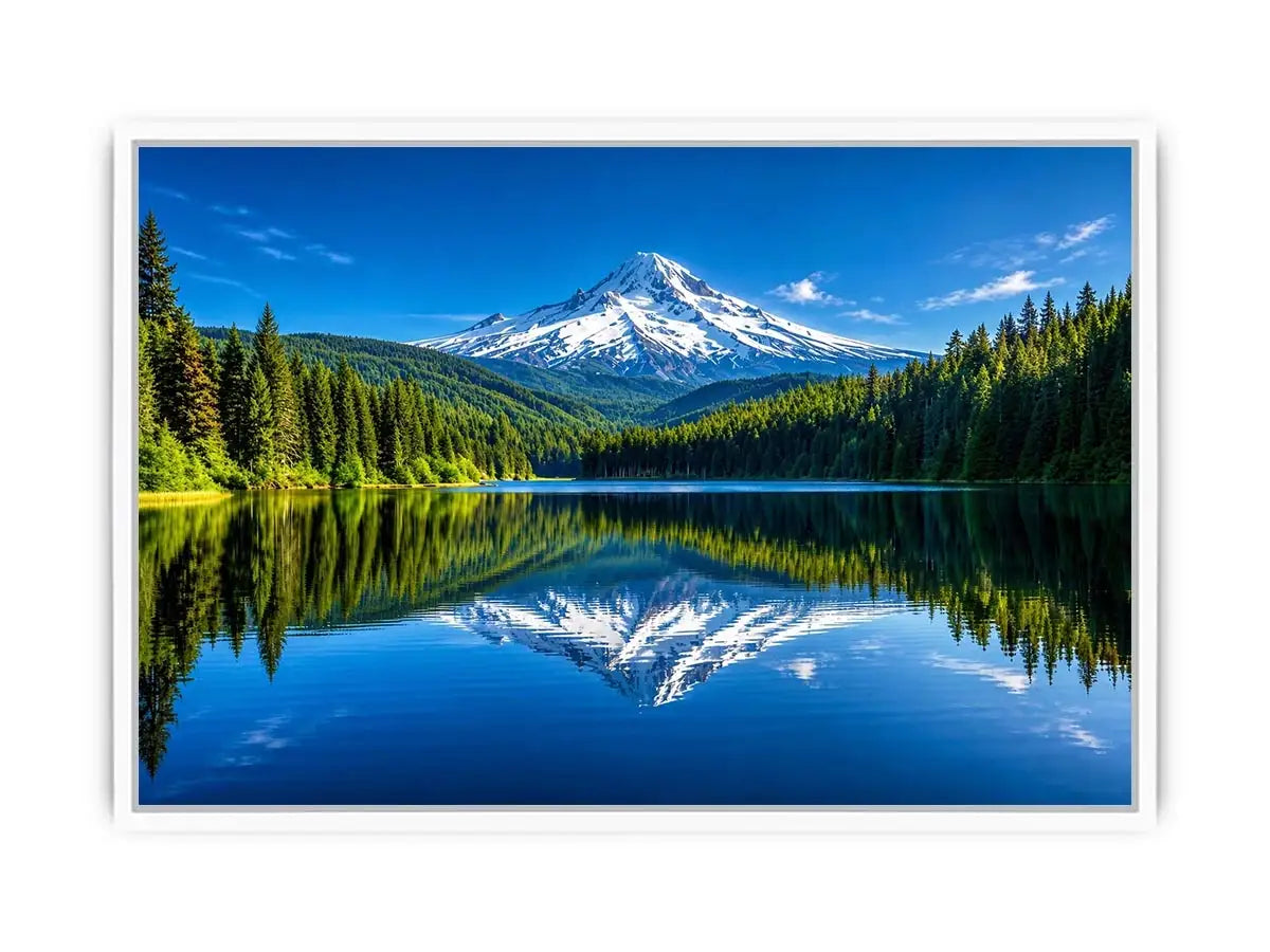Mountain reflection in still lake