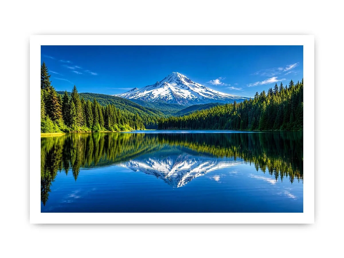 Mountain reflection in still lake