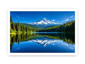 Mountain reflection in still lake