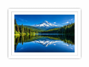 Mountain reflection in still lake