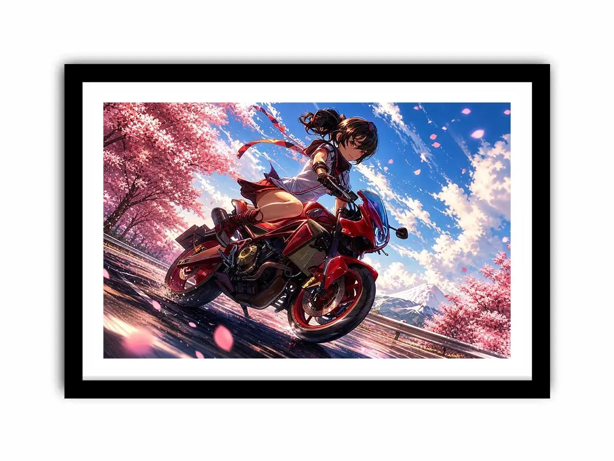 Spring speedster in cherry blossoms
