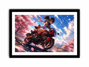 Spring speedster in cherry blossoms