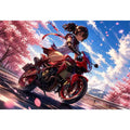 Spring speedster in cherry blossoms