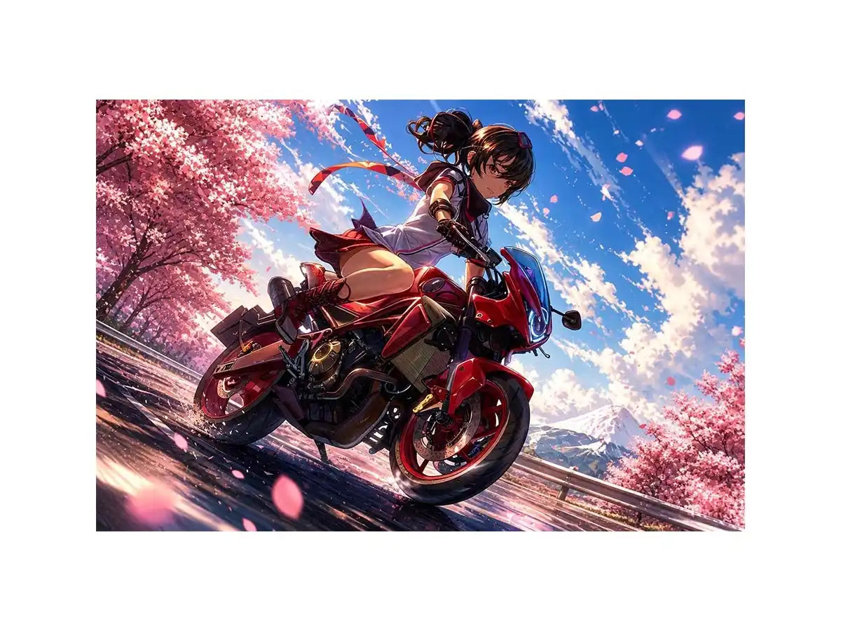 Spring speedster in cherry blossoms