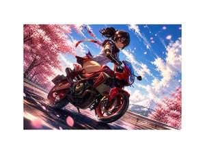 Spring speedster in cherry blossoms