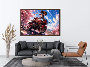 Spring speedster in cherry blossoms