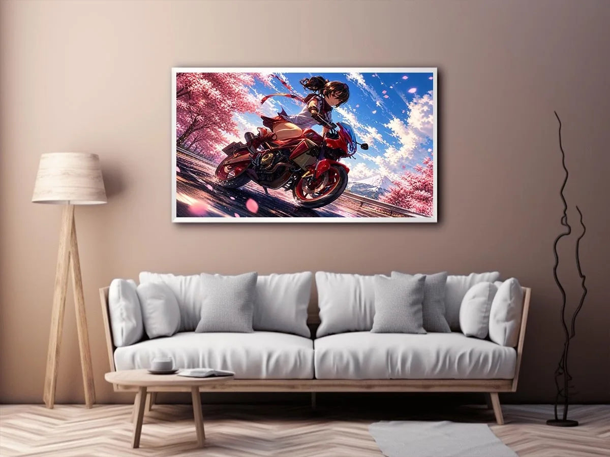 Spring speedster in cherry blossoms