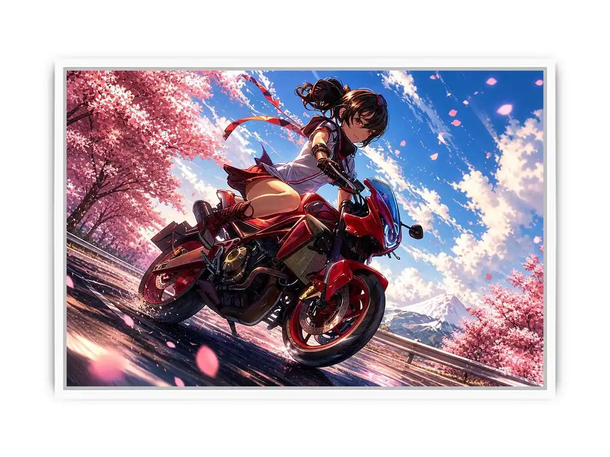 Spring speedster in cherry blossoms