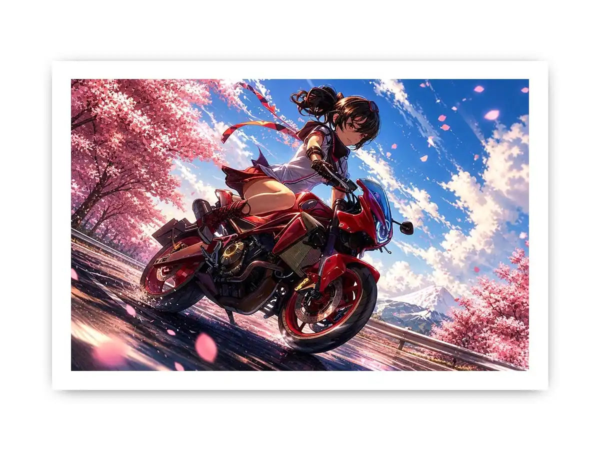 Spring speedster in cherry blossoms
