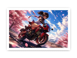 Spring speedster in cherry blossoms