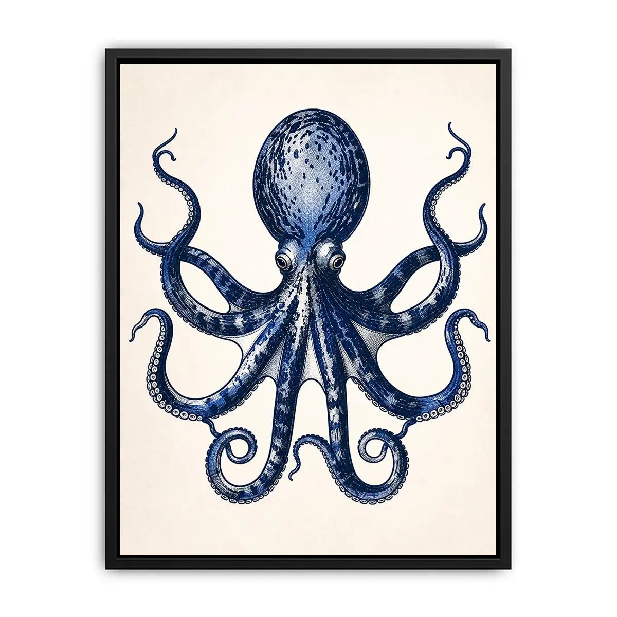 Vintage octopus illustration on cream paper
