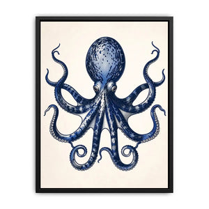 Vintage octopus illustration on cream paper