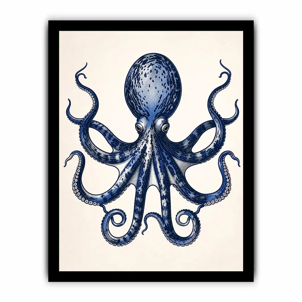 Vintage octopus illustration on cream paper