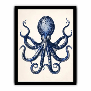 Vintage octopus illustration on cream paper
