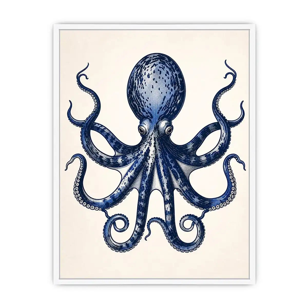 Vintage octopus illustration on cream paper