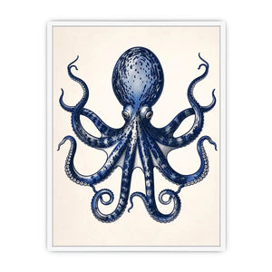 Vintage octopus illustration on cream paper