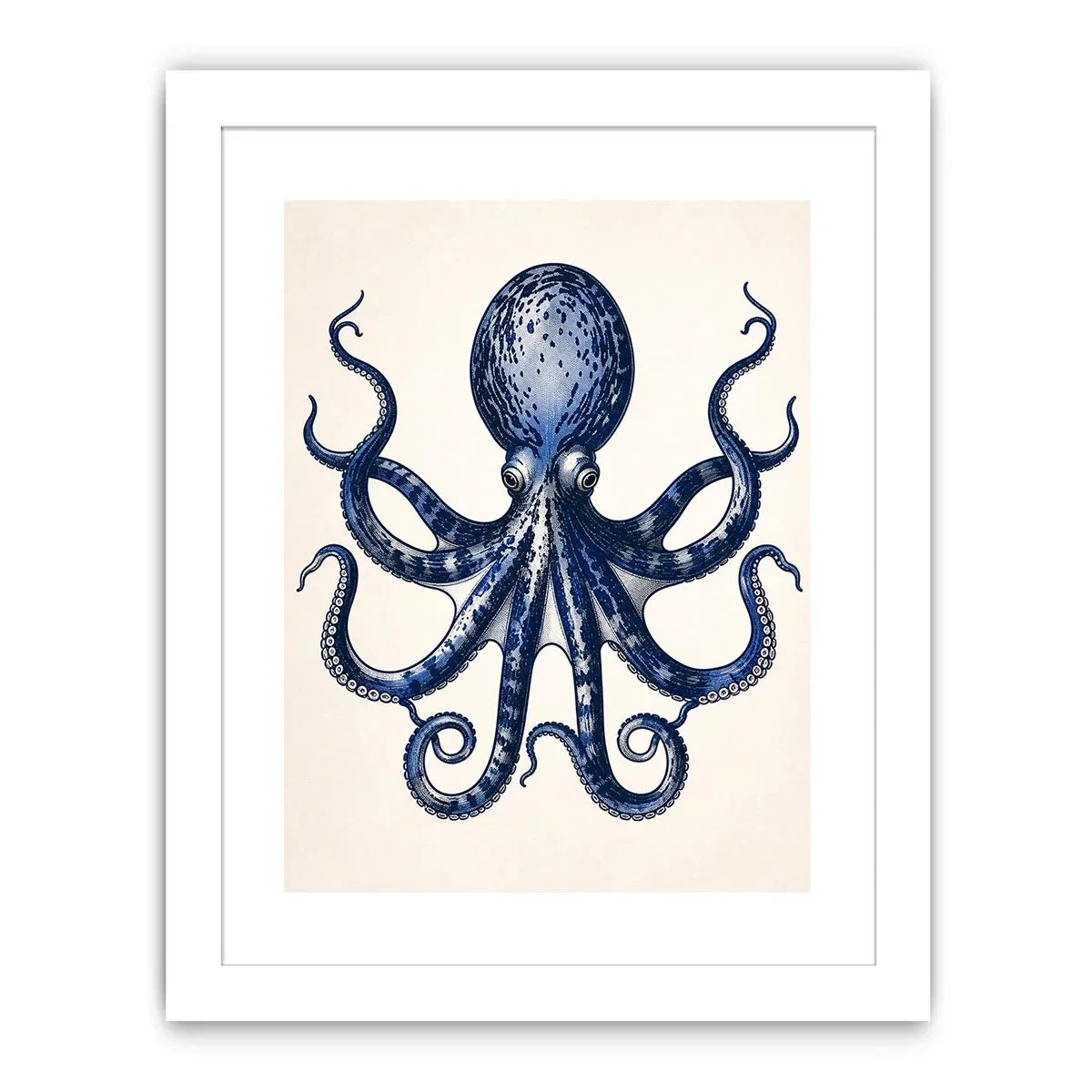 Vintage octopus illustration on cream paper