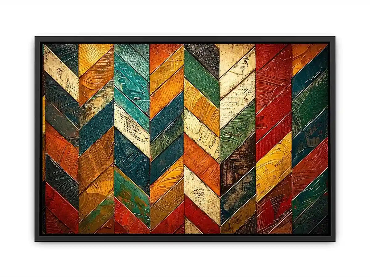 Vibrant chevron wooden art pattern
