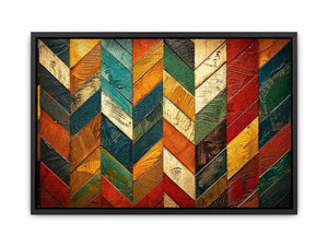 Vibrant chevron wooden art pattern