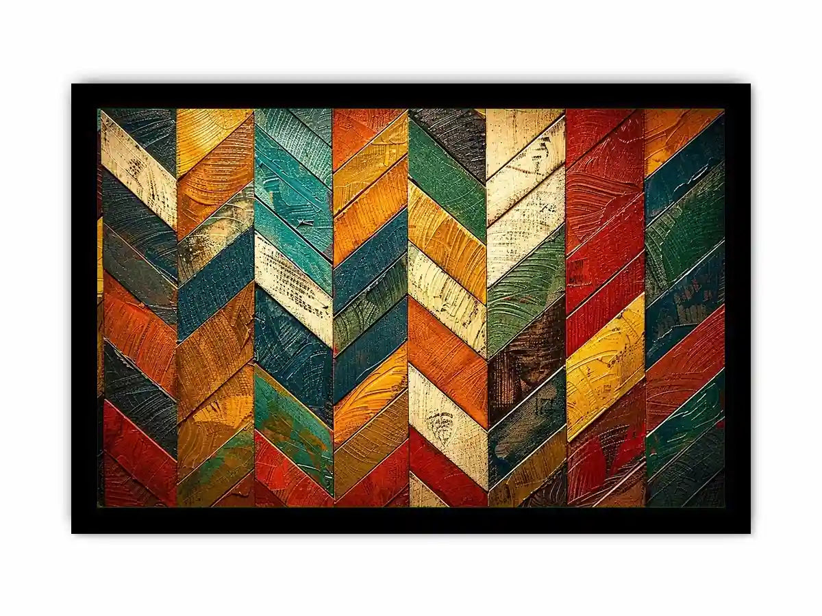 Vibrant chevron wooden art pattern