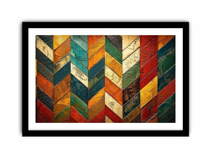 Vibrant chevron wooden art pattern