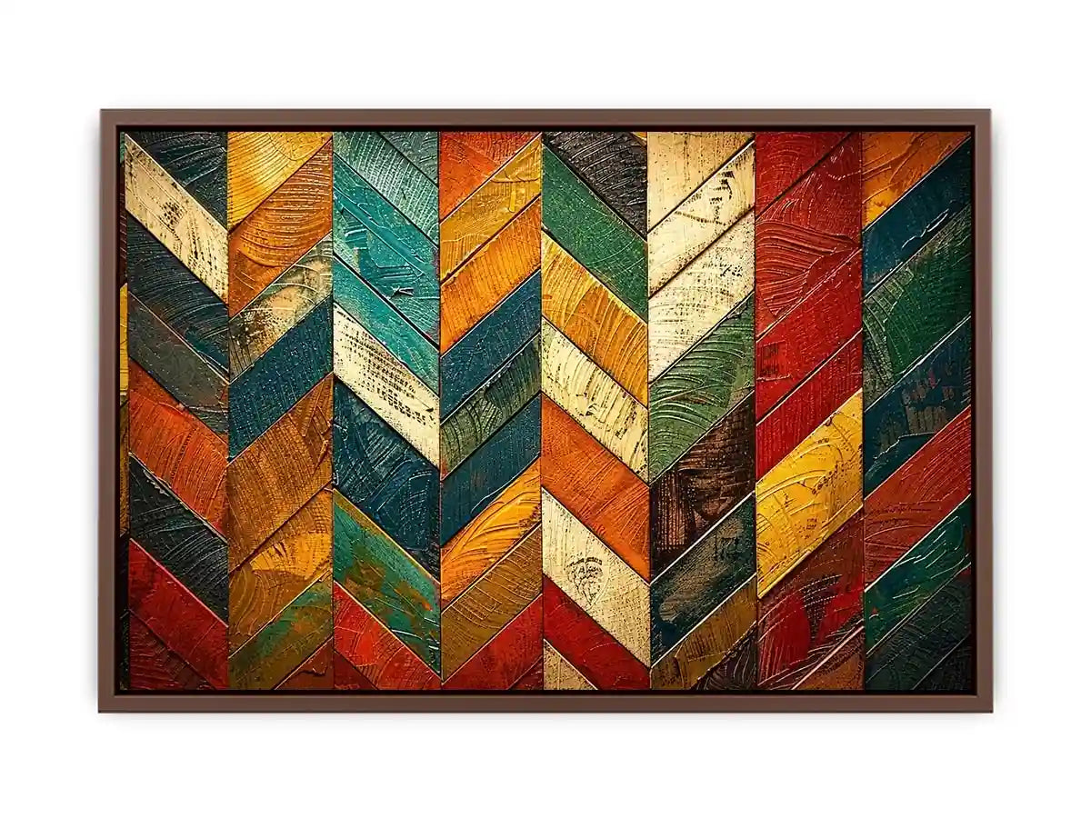 Vibrant chevron wooden art pattern