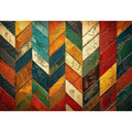 Vibrant chevron wooden art pattern