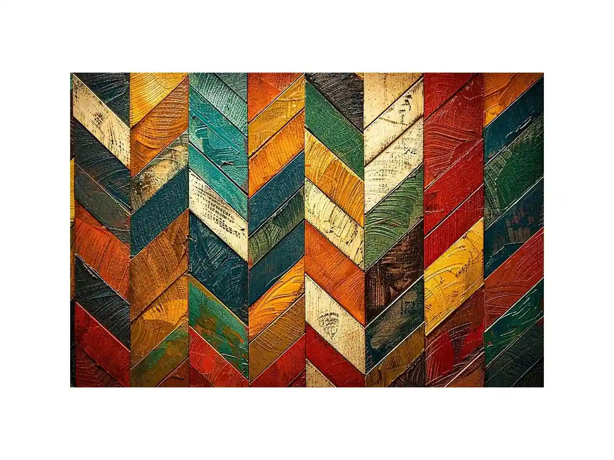 Vibrant chevron wooden art pattern