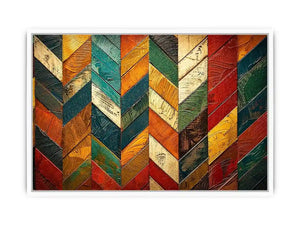 Vibrant chevron wooden art pattern