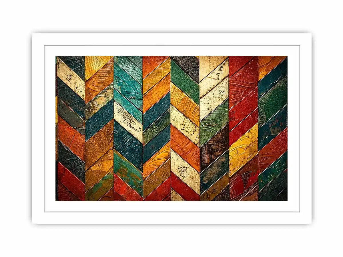Vibrant chevron wooden art pattern