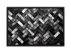 Monochrome herringbone stone pattern
