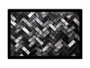 Monochrome herringbone stone pattern