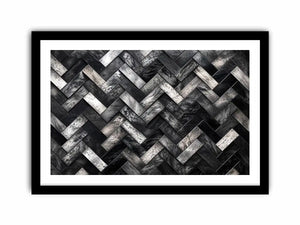 Monochrome herringbone stone pattern