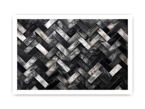 Monochrome herringbone stone pattern