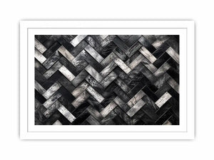Monochrome herringbone stone pattern