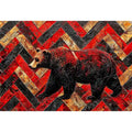 Bold bear in textured herringbone pattern