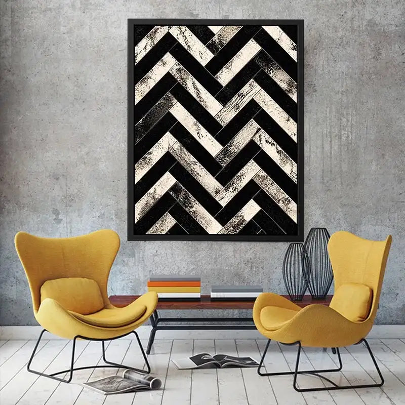 Geometric chevron pattern with textured details
