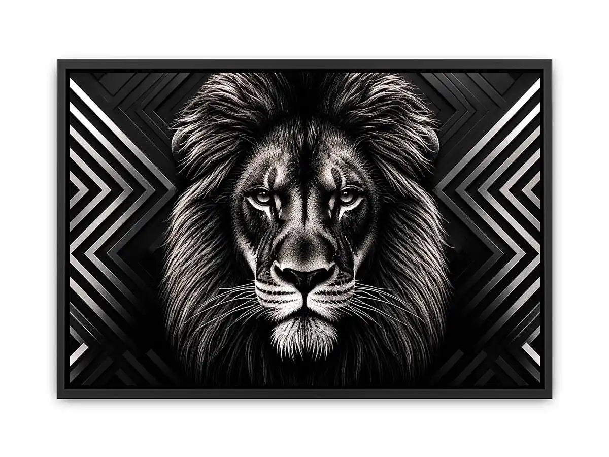 Majestic lion with geometric elegance