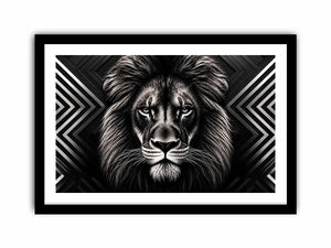 Majestic lion with geometric elegance