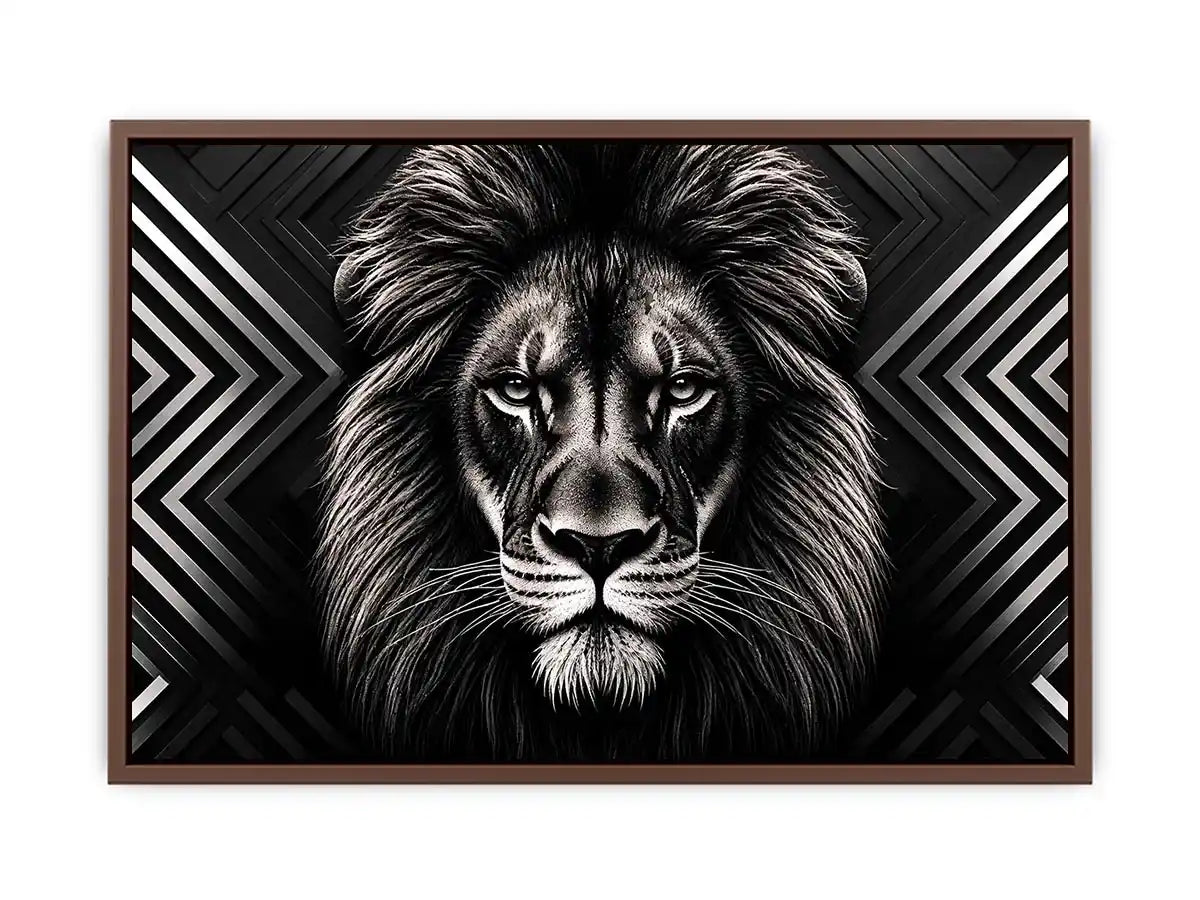 Majestic lion with geometric elegance