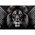 Majestic lion with geometric elegance